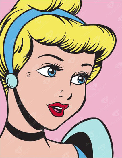 Diamond Painting Cinderella 13" x 17" (33cm x 42.7cm) / Round with 9 Colors including 1 AB and 1 Fairy Dust Diamond / 18,600