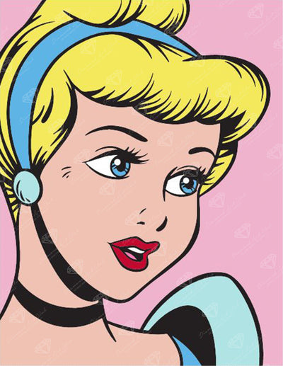Diamond Painting Cinderella 13" x 17" (33cm x 42.7cm) / Round with 9 Colors including 1 AB and 1 Fairy Dust Diamond / 18,600