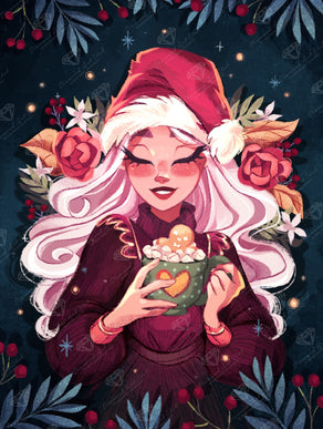 Diamond Painting Cocoa Comfort 22" x 29" (55.6cm x 73.7cm) / Round with 52 Colors including 2 ABs and 3 Fairy Dust Diamonds / 54,136