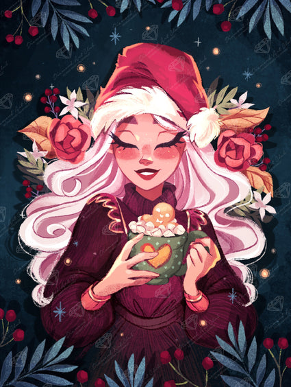 Diamond Painting Cocoa Comfort 22" x 29" (55.6cm x 73.7cm) / Round with 52 Colors including 2 ABs and 3 Fairy Dust Diamonds / 54,136