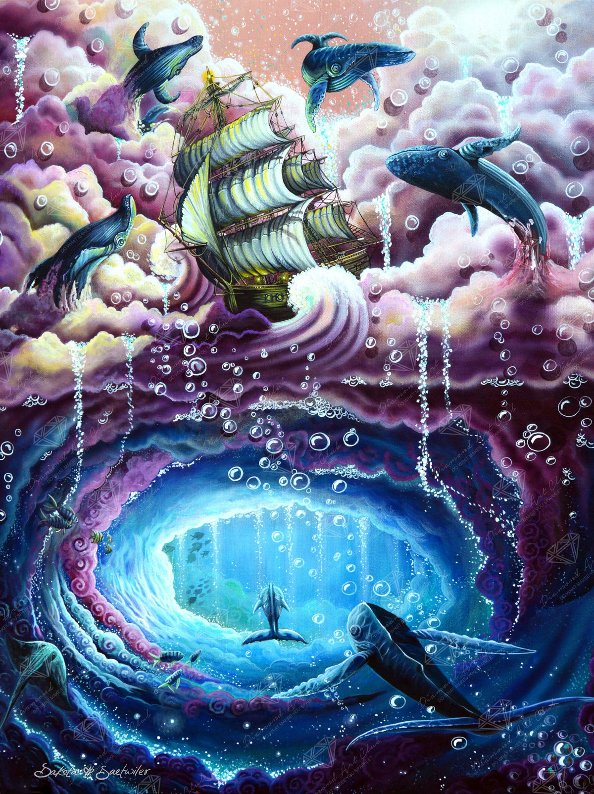 Diamond Painting Collide 25.6" x 34.3" (65cm x 87cm) / Square With 59 Colors Including 4 ABs and 2 Fairy Dust Diamonds / 91,089