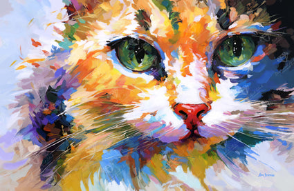 Diamond Painting Colorful Cat’s Gaze 20" x 13" (50.6cm x 33cm) / Round with 75 Colors including 1 AB and 6 Fairy Dust Diamonds / 22,080