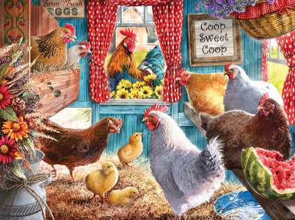 Diamond Painting Coop Sweet Coop 37" x 27.6" (94cm x 70cm) / Square with 91 Colors including 2 ABs and 3 Fairy Dust Diamonds / 105,937