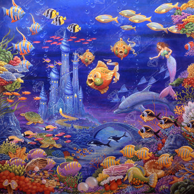 Diamond Painting Coral Castle 27.6" x 27.6" (70cm x 70cm) / Square with 59 Colors including 5 ABs / 78,961