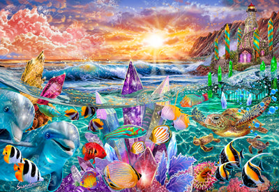 Diamond Painting Crystal Haven 40.2" x 27.6" (101.8cm x 69.9cm) / Square with 65 Colors including 3 ABs and 1 Iridescent Diamond and 4 Fairy Dust Diamonds / 114,929