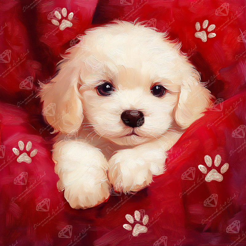 Diamond Painting Cuddles 13" x 13" (33cm x 33cm) / Round with 28 Colors including 1 AB and 3 Fairy Dust Diamonds / 14,400