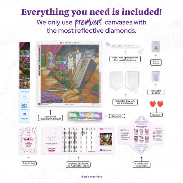 Curl Up with a Good Book Diamond Painting Kit – Diamond Art Club