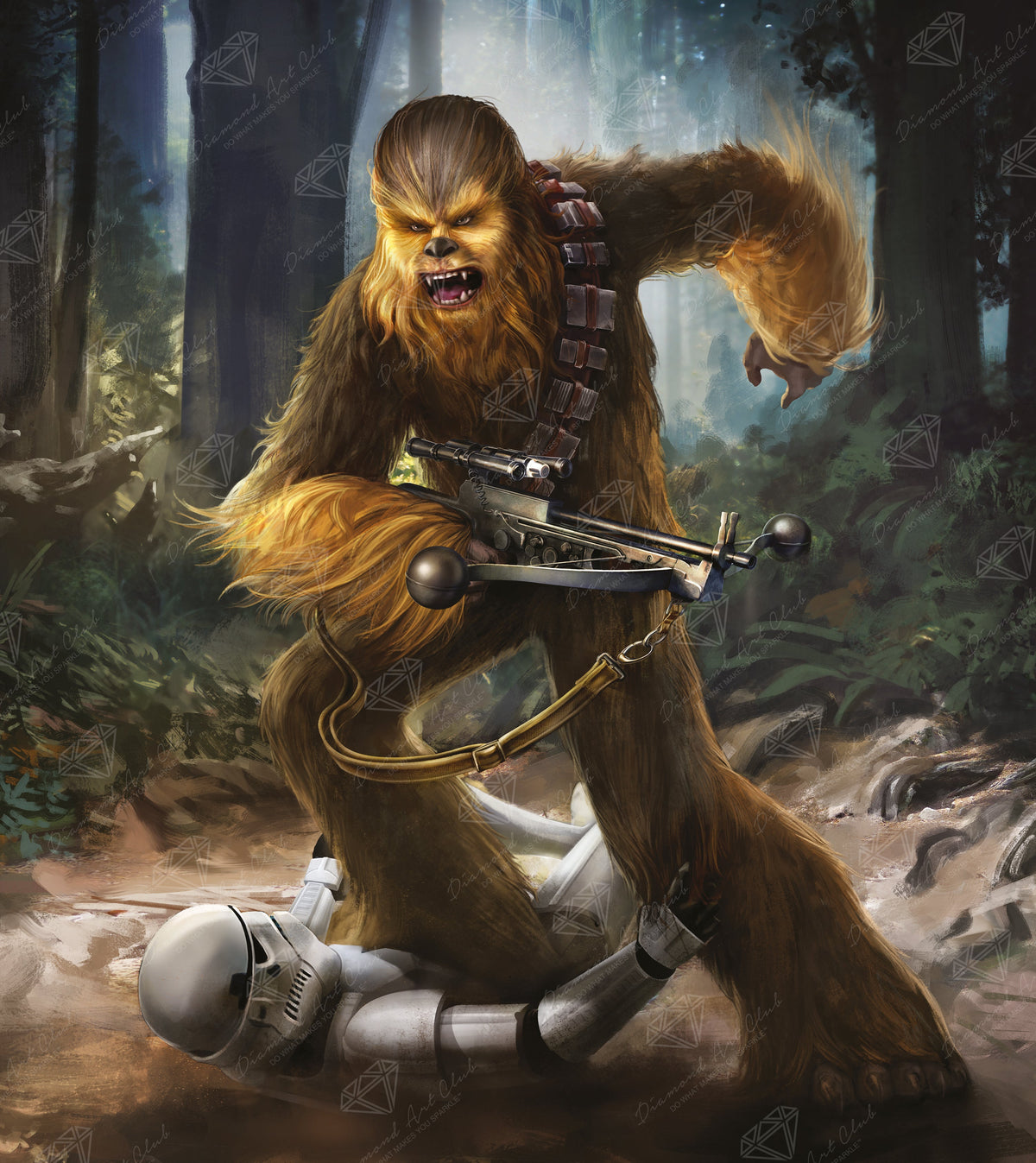 Diamond Painting Dangerous Wookiee 25.6" x 28.7" (65cm x 73cm) / Square with 75 Colors including 1 AB and 4 Fairy Dust Diamonds / 76,473