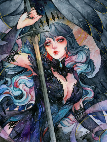 Diamond Painting Dark Lilith 19.8" x 26.3" (50.3cm x 66.7cm) / Square with 62 Colors including 1 AB and 1 Electro Diamond and 1 Iridescent Diamond and 1 Frosted Diamond and 2 Fairy Dust Diamonds / 54,136