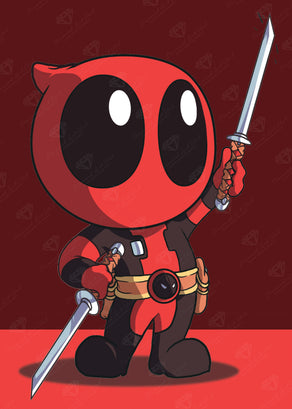 Diamond Painting Deadpool 13" x 18" (32.8cm x 46cm) / Round with 15 Colors including 3 ABs / 19,188