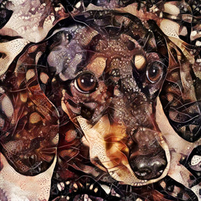 Diamond Painting Dolly the Dachshund 25.6" x 25.6" (65cm x 65cm) / Square with 78 Colors including 2 ABs and 4 Fairy Dust Diamonds / 68,121