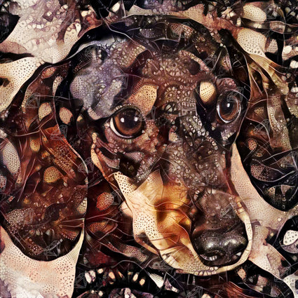 Diamond Painting Dolly the Dachshund 25.6" x 25.6" (65cm x 65cm) / Square with 78 Colors including 2 ABs and 4 Fairy Dust Diamonds / 68,121