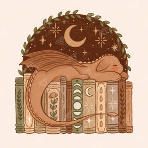 Diamond Painting Dragon and Books 17" x 17" (42.8cm x 42.8cm) / Square with 22 Colors including 1 AB and 1 Frosted Diamond and 4 Fairy Dust Diamonds / 16,725