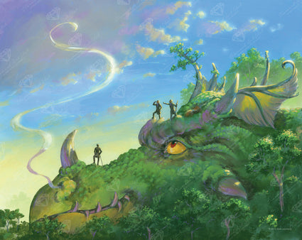 Diamond Painting Dragon Hill 34.7" x 27.6" (88cm x 70cm) / Square with 51 Colors including 3 ABs and 1 Fairy Dust Diamonds / 99,193