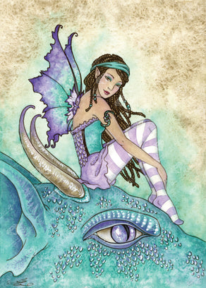 Diamond Painting Dragon Perch 25.6" x 35.8" (65cm x 91cm) / Square with 54 Colors including 2 ABs and 3 Fairy Dust Diamonds / 95,265