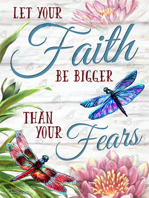 Diamond Painting Dragonflies of Faith 22" x 29" (55.6cm x 73.7cm) / Round with 45 Colors including 2 ABs and 3 Fairy Dust Diamonds / 54,136