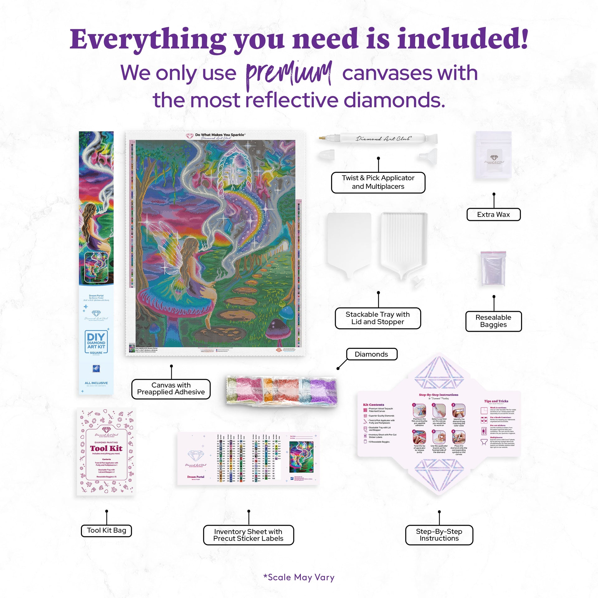 Diamond Painting Dream Portal 25.6" x 33" (65cm x 83.9cm) / Square with 92 Colors including 3 ABs and 6 Fairy Dust Diamonds / 87,957