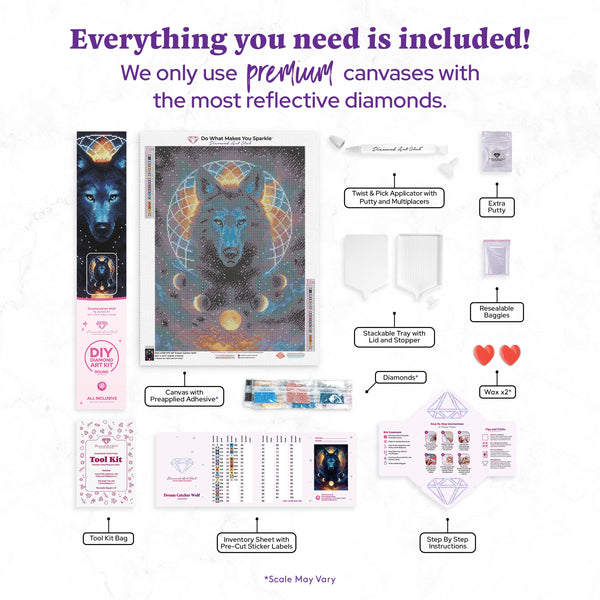 Dreamcatcher Wolf Diamond Painting Kit – Diamond Art Club
