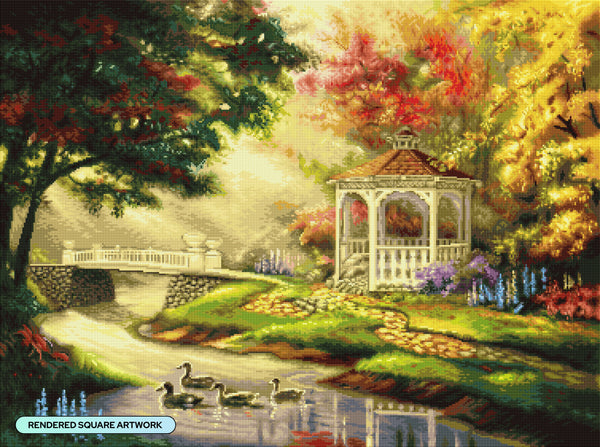 ダイヤモンドアートクラブ Ducks at the Gazebo ducks-at-the-gazebo-diamond-