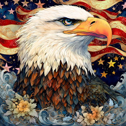 Diamond Painting Eagle Wisdom 27.6" x 27.6" (69.9cm x 69.9cm) / Square With 87 Colors Including 2 ABs and 4 Fairy Dust Diamonds / 78,961