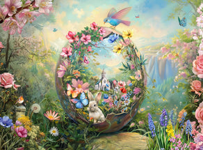 Diamond Painting Easter Garden Paradise 37.4" x 27.6" (94.8cm x 69.9cm) / Square with 94 Colors including 3 ABs and 1 Iridescent Diamond and 4 Fairy Dust Diamonds / 107,061