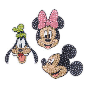 Diamond Painting Easy Gems™ Magnets - Mickey and Friends™ (Set of 3) 2.2" x 3.7" (5.5cm x 9.5cm) / Round with 4 Colors including 4 Iridescent Diamonds / 575
