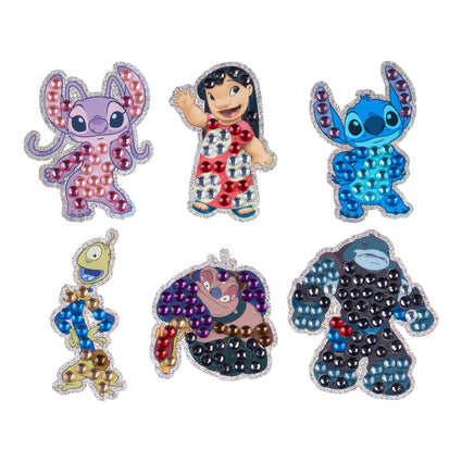 Diamond Painting Easy Gems™ Stickers - Lilo & Stitch™ (Set of 6) Approx. 2" (5cm) / Round with 12 Colors including 12 Iridescent Diamonds / 222