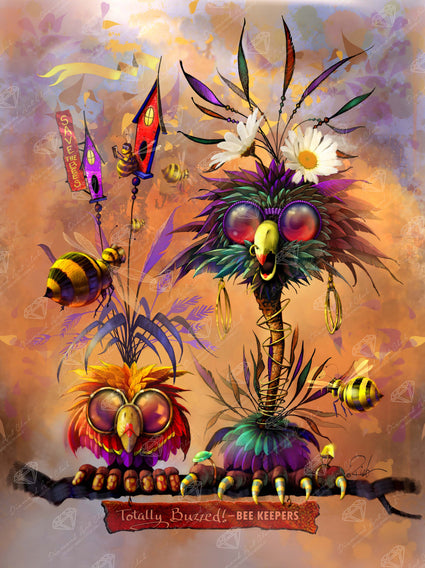 Diamond Painting Eleanor & Ethel 25.6" x 34.3" (65cm x 86.9cm) / Square with 93 Colors including 1 AB and 5 Fairy Dust Diamonds / 91,089