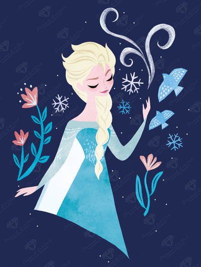 Diamond Painting Elsa 13" x 17" (33cm x 44cm) / Round with 20 Colors including 1 AB and 2 Fairy Dust Diamonds / 19,200