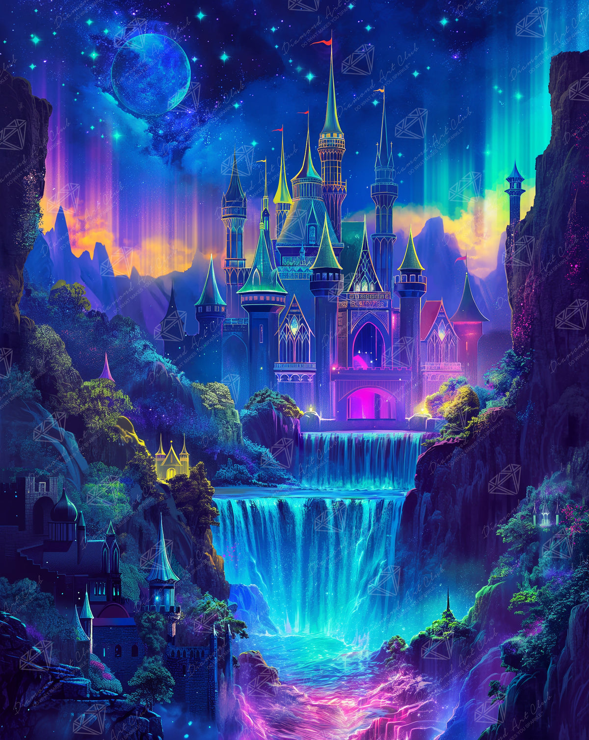 Diamond Painting Elven Castle 27.6" x 34.7" (69.9cm x 87.9cm) / Square with 85 Colors including 3 ABs and 3 Fairy Dust Diamonds / 99,193