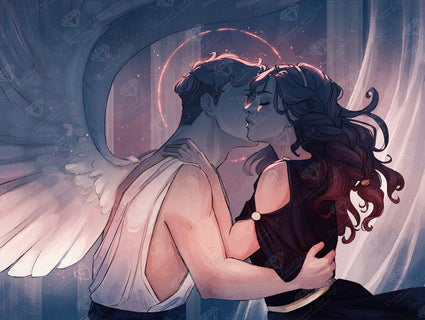 Diamond Painting Eros and Psyche 29" x 22" (73.7cm x 55.6cm) / Round with 42 Colors including 1 AB and 1 Iridescent Diamond and 2 Fairy Dust Diamonds / 54,136