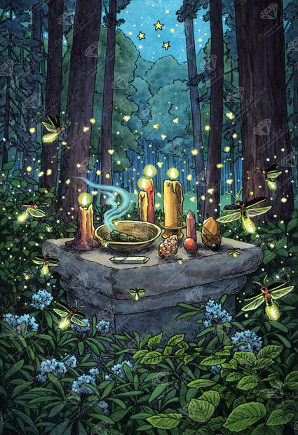 Diamond Painting Everyday Witch's Familiars - The Firefly 25.6" x 37.4" (65cm x 94.8cm) / Square with 90 Colors including 2 ABs and 4 Fairy Dust Diamonds / 99,441