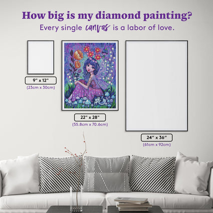 Diamond Painting Fairy 22" x 28" (55.8cm x 70.6cm) / Round with 66 Colors including 3 ABs and 3 Fairy Dust Diamonds / 50,148