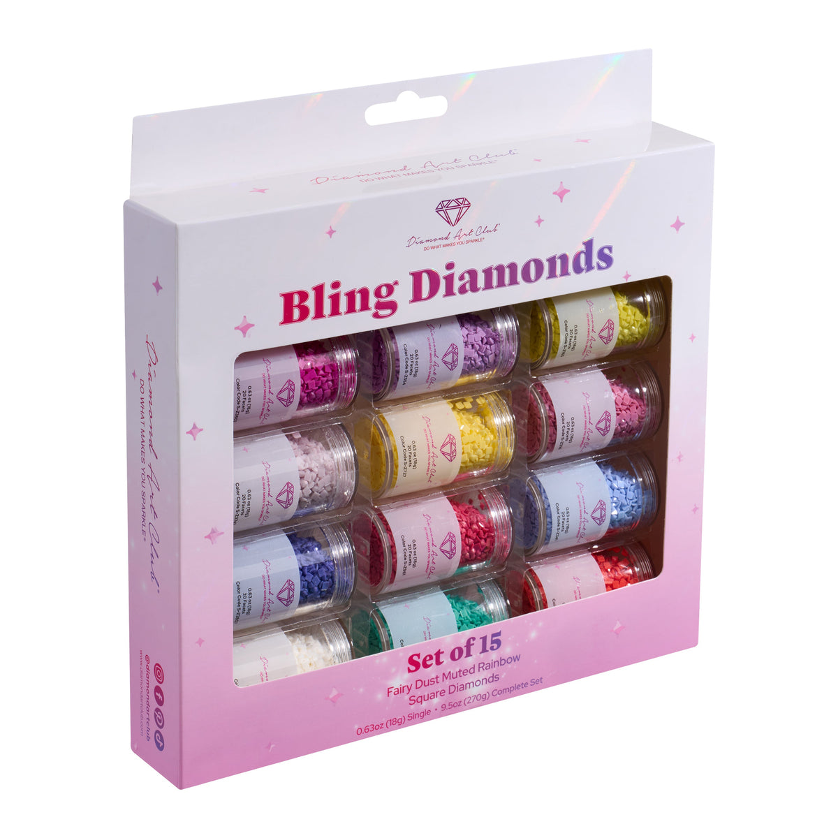 Diamond Painting Fairy Dust® - Muted Rainbow Square (Set of 15)