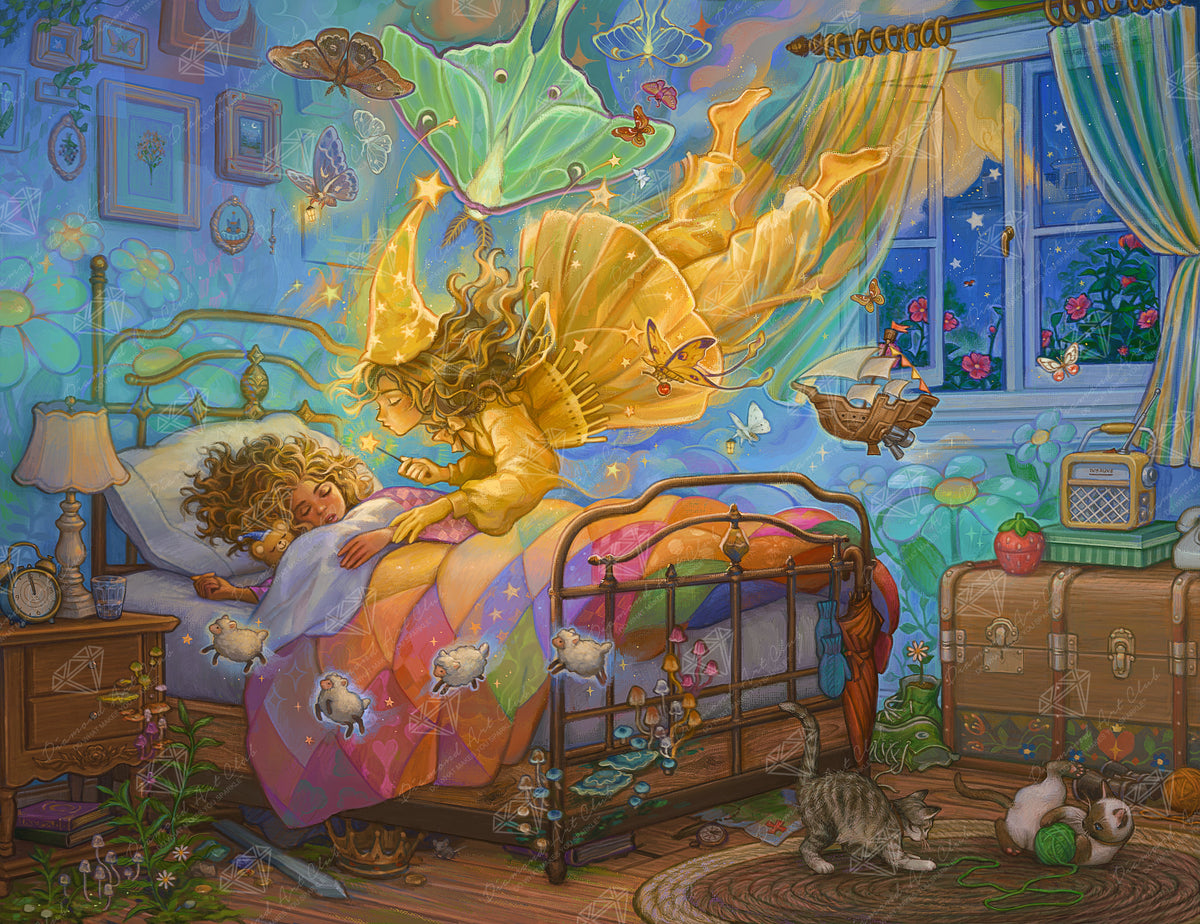 Diamond Painting Fairy of Dreams 35.8" x 27.6" (90.9cm x 69.9cm) / Square With 60 Colors Including 1 AB and 4 Fairy Dust Diamonds / 102,565