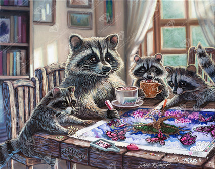 Diamond Painting Family Time 28" x 22" (70.7cm x 55.8cm) / Square with 69 Colors including 3 ABs and 5 Fairy Dust Diamonds / 63,616