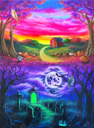 Diamond Painting Feelings of Fall 25.6" x 34.6" (65cm x 87.9cm) / Square with 56 Colors including 3 ABs and 5 Fairy Dust Diamonds / 92,133