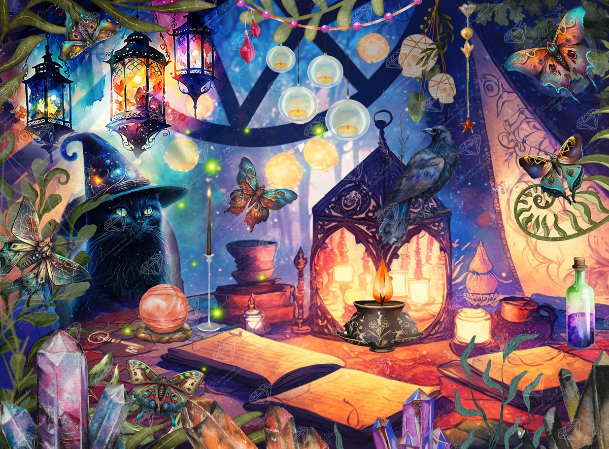 Diamond Painting Fortune Teller 37.4" x 27.6" (95cm x 70cm) / Square with 94 Colors including 3 ABs and 4 Fairy Dust Diamonds / 107,061