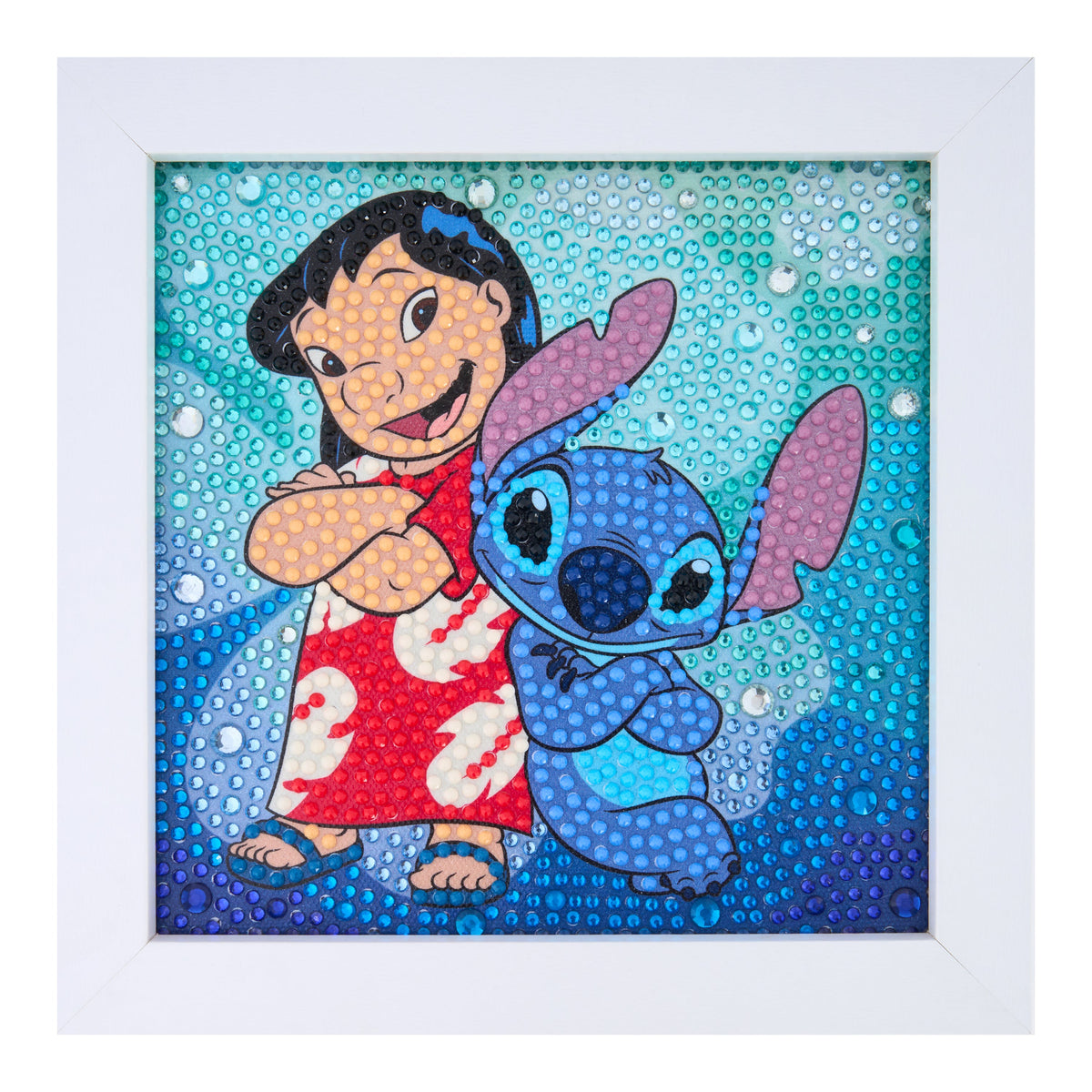 Diamond Painting Frameables™ - Ohana Forever 6" x 6" (15cm x 15cm) / Round with 33 Colors including 24 Iridescent Diamonds / 1,638