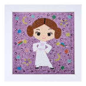 Diamond Painting Frameables™ - Rebel Princess Power 6" x 6" (15cm x 15cm) / Round with 15 Colors including 10 Iridescent Diamonds / 2,439