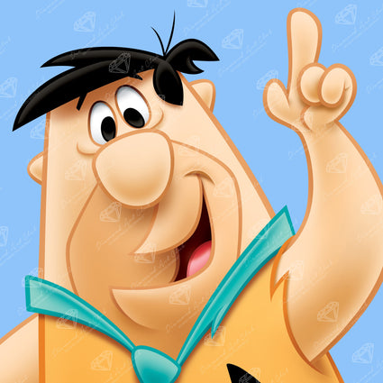 Diamond Painting Fred Flintstone 13" x 13" (32.8cm x 32.8cm) / Round With 28 Colors including 1 AB Diamonds and 2 Fairy Dust Diamonds / 13,689