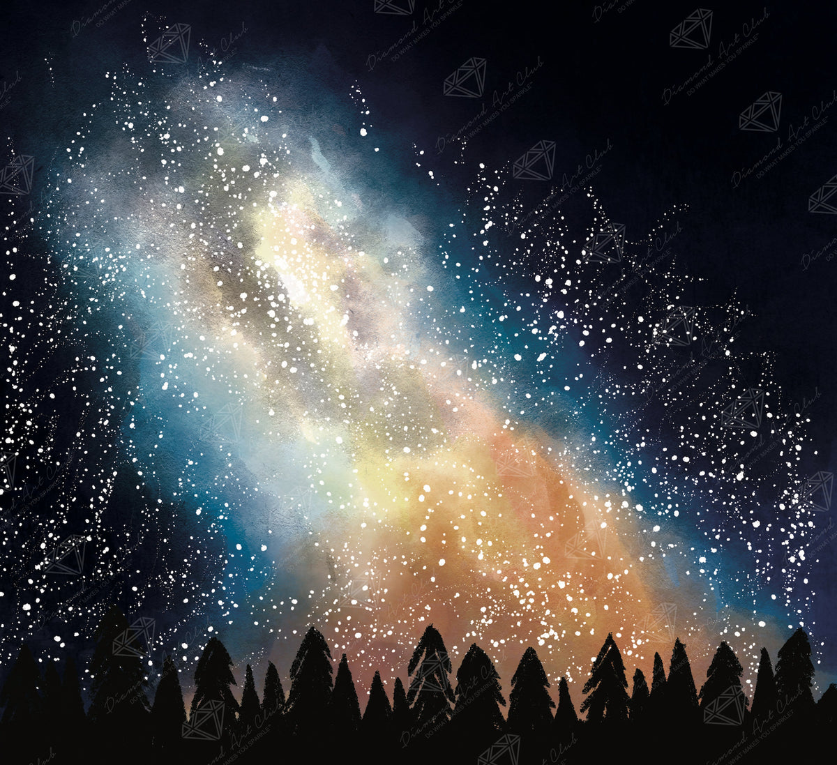 Diamond Painting Galactic Wanderer, The Milky Way 24" x 22" (60.8cm x 55.6cm) / Round with 67 Colors including 1 AB and 1 Special Diamond and 4 Fairy Dust Diamonds / 44,642