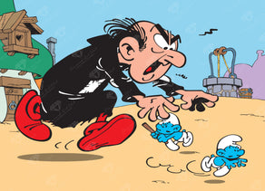 Diamond Painting Gargamel Chasing Smurfs™ 23" x 17" (55.8cm x 42.6cm) / Round with 20 Colors including 1 AB and 3 Fairy Dust Diamonds / 31,920