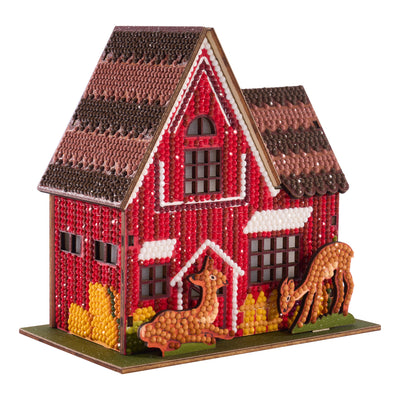 Diamond Painting Gem House - Farm House 5.5" x 4.1" x 3.1" (14cm x 10.5cm x 8cm) / Round with 26 Colors / 4,989