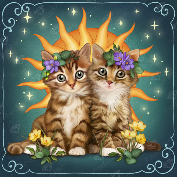 Gemini Zodiac Kittens – Diamond Art Club