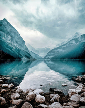 Diamond Painting Glacial Lake 22" x 28" (55.8cm x 70.7cm) / Square with 42 Colors including 2 ABs and 1 Fairy Dust Diamond / 63,616