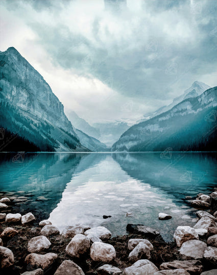 Diamond Painting Glacial Lake 22" x 28" (55.8cm x 70.7cm) / Square with 42 Colors including 2 ABs and 1 Fairy Dust Diamond / 63,616