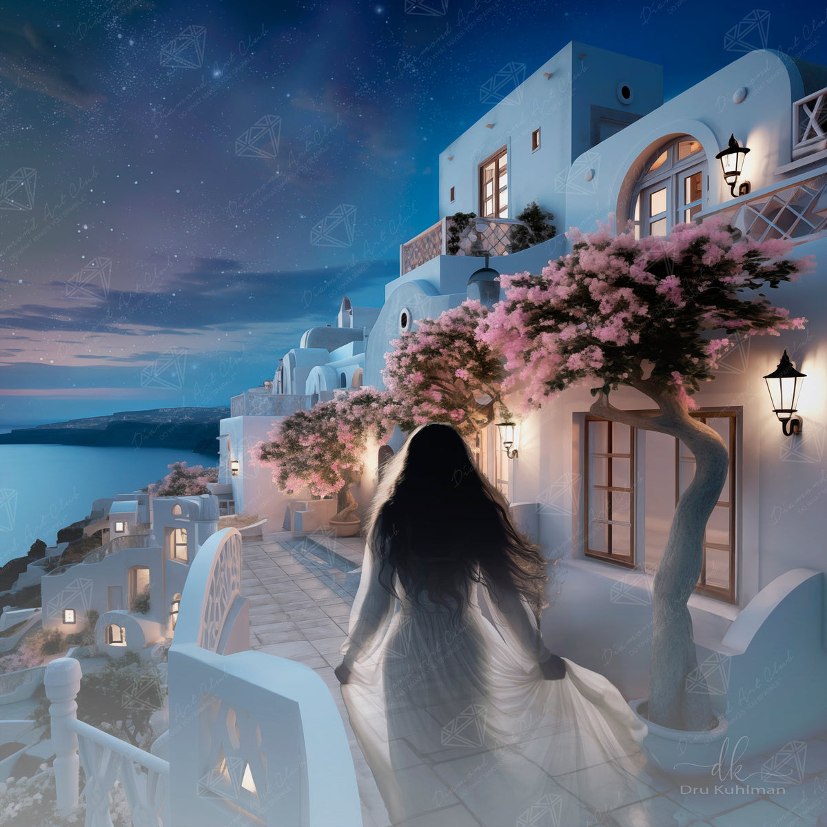 Diamond Painting Goddess of Santorini 22" x 22" (55.8cm x 55.8cm) / Square with 61 Colors including 2 ABs and 3 Fairy Dust Diamonds / 50,176