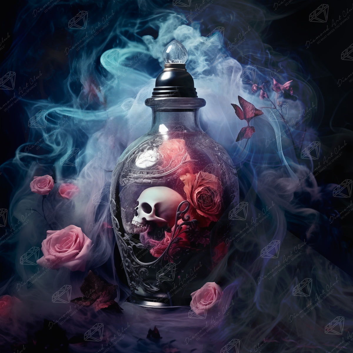 Diamond Painting Goth Amore 25.6" x 25.6" (65cm x 65cm) / Square with 50 Colors including 1 AB and 4 Fairy Dust Diamonds / 68,121