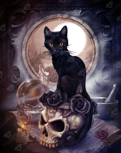 Diamond Painting Grimalkin's Ghost 22" x 28" (55.8cm x 70.7cm) / Square with 42 Colors including 1 AB and 2 Fairy Dust Diamonds / 63,616